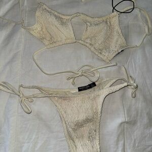 Nasty Gal Cream Bikini Set